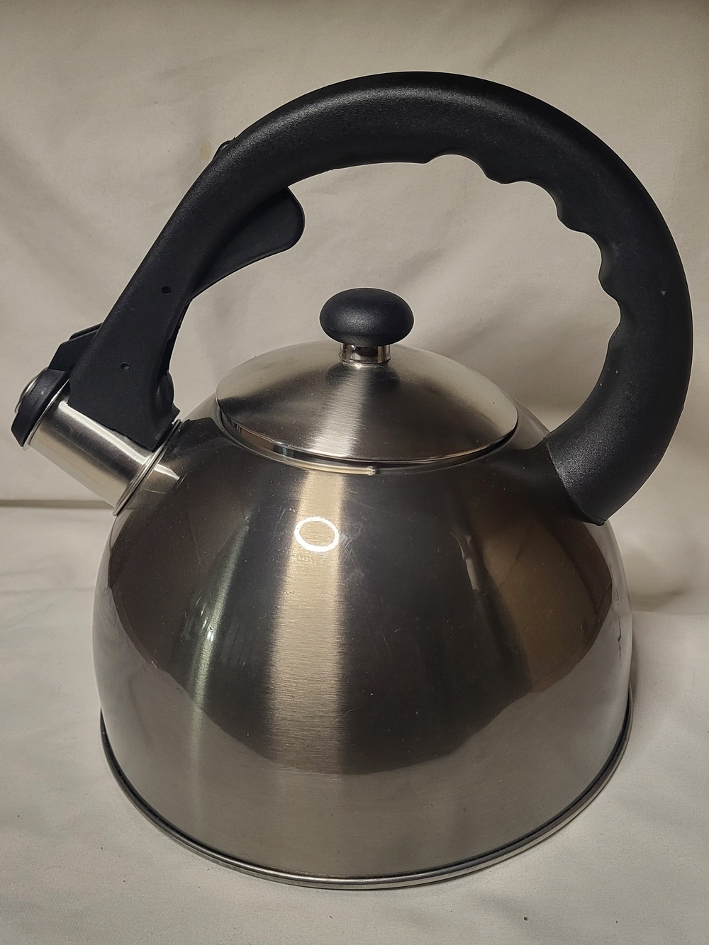 CREATIVE HOME Stainless Steel Whistling Tea Kettle with Black Handle